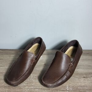 Mens Nordstrom Brown Leather Slip On Loafers